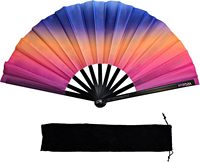 Özelleştirilmiş Büyük Rave Clack El Yelpazesi, Bambu Çerçeveli 33cm KungFu Yelpazesi, Katlanabilir Kumaş Yelpaze, Pop Dansı
