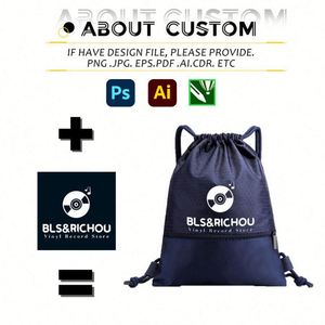 Sacs personnalisés en gros avec logo, sac à dos de sport en nylon pour l'extérieur, sac à cordon - Product Image 3