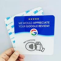 Carte NFC NTAG215 13,56 MHz avec support de table en acrylique, étiquette sans contact, étanche, pour usage professionnel, hôtelier et de membre