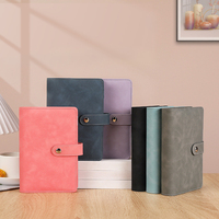Carnets en cuir, format mini professionnel, 6 anneaux, spirale, agenda de travail, journal, classeur de budget, couverture en cuir PU, classeur à anneaux A6