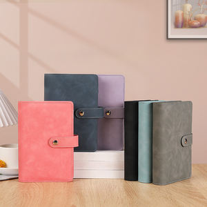 Carnet de travail en cuir Type Mini 6 anneaux spirale Agenda de travail Journal Agenda portefeuille couverture en cuir Pu classeur à anneaux A6 - Product Image 2