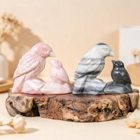 Statue d'oiseau Magpie en cristal naturel poli, sculpture animale en pierre précieuse pour la guérison Reiki et la décoration Feng Shui (vente en gros)