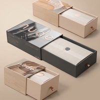 Boîte cadeau de luxe à tiroir pour emballage de sous-vêtements/soutiens-gorge, en carton recyclé, auto-érectible, avec doublure intérieure à ouverture coulissante pour cils