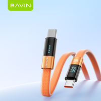 Câble USB Type C à charge rapide 66W avec affichage numérique LED CB431, protection triple couche BAVIN