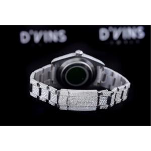 Reloj de Acero Inoxidable con Diamantes Moissanite, Claridad VVS, un Toque de Lujo que Eleva tu Estilo - Product Image 4