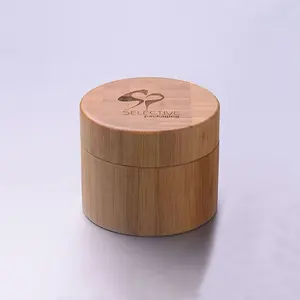 Frascos de madeira para cosméticos, recipiente de bambu para pele com tampa 5-250g