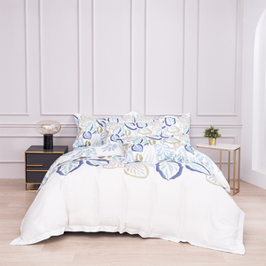 Juego de Ropa de Cama con Estampado de Hojas <span class=keywords><strong>Abstractas</strong></span>, Sábanas Suaves y Transpirables, Tamaño King, Algodón de Lujo, Proveedores de Ropa de Cama Personalizada al por Mayor - Product Image 2