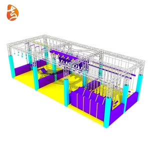 Trẻ em khu vực <span class=keywords><strong>Trampoline</strong></span> công viên trong nhà nhảy sân chơi đầy màu sắc thể dục chiến binh đào tạo khóa học Ninja - Product Image 4
