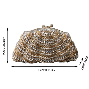 Women Luxury Skirt Diamond Crystal Evening Bag Glitter Rhinestones Formal Clutch <b>Purse</b> for Cocktail Homecoming Party - Product Image 6