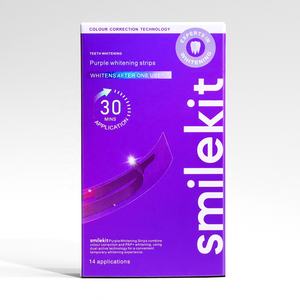 Smilekit 7 Behandlungen Lila Zahnaufhellung Farbkorrektur-Technologie Emaille Trockene Aufhellungsstreifen Unterstützt Individuelles Logo - Product Image 4