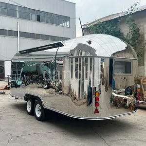 Camion de restauration mobile en acier inoxydable à prix d'usine, remorque de camping extérieure avec cuisine - Product Image 3