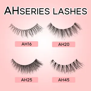 Hollow Fiber 5d Human Hair Eye Lash Clear Band Faux Mink Full Strip Natural False Eyelashes Supplies