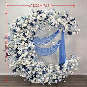 Arco Floral de Rosas Artificiales de Seda DKB Blue Moon, Decoración para Bodas, Colores Personalizables, 7-8 pies de Altura, Navidad, Graduación, Bebé - Product Image 2