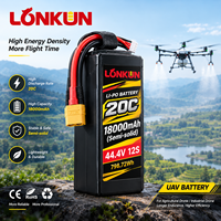 Batterie Lipo semi-solide Longkun 12S 44.4V 18000mAh 20C pour drone agricole de pulvérisation à petite échelle