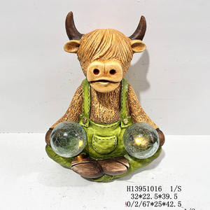 Nieuw Aankomst Tuinbeeld Magnesia Bloempot Hoogland Koe Beeldje Hars Ambachtelijke Koe <span class=keywords><strong>Planter</strong></span> Voor Buitentuin Decoratie - Product Image 4