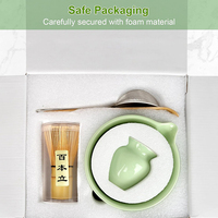   Kit de Cérémonie du Thé Matcha Haut de Gamme : Fouet et Bol en Céramique Chawan pour un Matcha Vert de Qualité Supérieure
