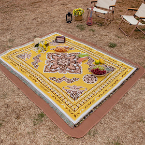 Wholesale Packable Waterproof <b>Blanket</b> <b>Picnic</b> Mattress Portable Camping and Hiking Mat Boho Style <b>Picnic</b> <b>Blanket</b> With Tassels - Product Image 3