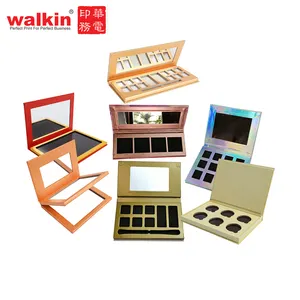WALKIN Eco豪华定制眼影化妆包装纸板磁性闪光空眼影调色板盒