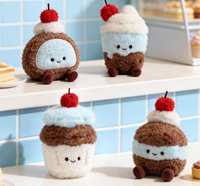 Stylo à bille en peluche mignon en forme de gâteau avec pendentif - Stylo à bille en forme d'animal en peluche 0,5 mm à double pointe à billes, coque ABS, cadeau créatif, vente en gros