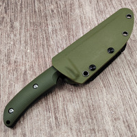 Pisau Taktis Berburu & Survival DIY OEM, Baja Tahan Karat D2, Gagang G10, untuk Berkemah, Ketebalan 4.8mm, Bilah Tetap 21cm