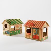 Nouvelle maison pour animaux de compagnie en carton toutes saisons avec planche à gratter résistante aux rayures chat mignon maison en carton pour chats
