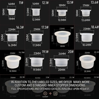 Bouchon intérieur en PE en forme de bol 11mm 13mm 16mm 18mm, insert d'étanchéité anti-déversement pour bouteille, anti-fuite