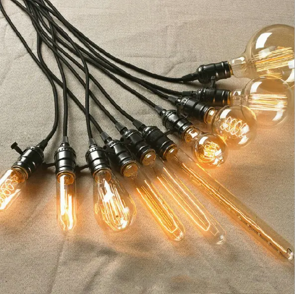 Rétro Edison Ampoule E27 220V 40W A19 A60 ST64 T10 T45 T185 G80 G95 Filament Incandescent Ampoule Edison Lampe