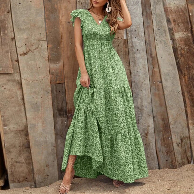 Wholesale Bohemian Clothing - Floral Print Maxi Dresses