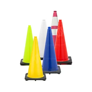 Red PVC Foldable Road Cone Traffic Control Equipment Traffic Warning Product