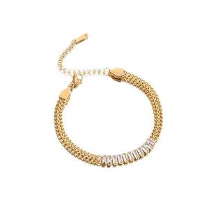 Elegante Pulsera de Diamantes Cultivados en Laboratorio para Mujer, Corte Brillante Redondo, Oro Fino, Oro Rosa, Oro Blanco, Plata, Regalo de Joyería - Product Image 1