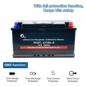 YCSTPOWER 12V 150Ah 리튬 배터리 자동차 시작 60038 CCA1400 LiFePO4 12.8V 150Ah 자동 배터리 추운 날씨에 사용 - Product Image 4