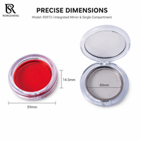 Boîte compacte ronde en plastique transparente personnalisée pour fard à joues, emballage vide pour poudre de maquillage, conteneur cosmétique OEM ODM pour marques de beauté