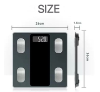 Báscula Digital Inteligente para Baño con Sensor, Material de Vidrio, Capacidad de 180 kg, Medición de Grasa Corporal, para Uso Doméstico