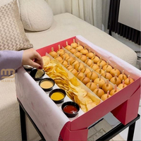 Personnaliser les collations et les friandises partager la boîte d'emballage jetable à emporter plus petite boîte de hamburger avec trempette mini pancakes boîte à dessert