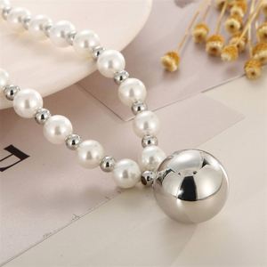 สร้อยคอแฟชั่นประดับมุกเม็ดใหญ่สำหรับวันครบรอบ - Product Image 3