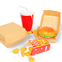 Boîtes à emporter pour poulet frit KFC, frites, en gros, avec logo personnalisé, en papier kraft, emballage pour restauration rapide