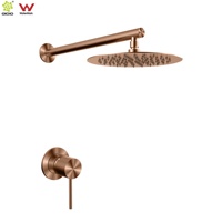 Mitigeur de douche rond en acier inoxydable 316 de qualité marine, ensemble de douche extérieur à fonction unique