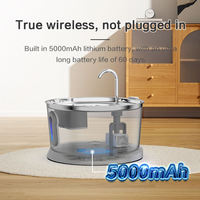 Fontaine à eau sans fil 4L 5000mAh pour chat et chien, en acier inoxydable 304, double induction radar 220, filtration à quatre couches, ultra silencieuse