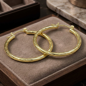 Pendientes de Aro de Oro Laminado de 14K, 18K, 24K al por Mayor, Pendientes de Aro Chapados en Oro, Pendientes de Aro Clásicos, Pendientes de Aro Personalizados. - Product Image 6