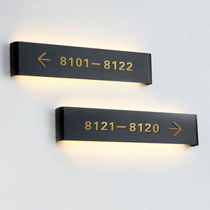 Thép Không Gỉ Giá Rẻ Kim Loại <span class=keywords><strong>Led</strong></span> Backlit Glow In The Dark Nhà Số Chiếu Sáng Khách Sạn Phòng Cửa Đăng Nhập Tấm - Product Image 1