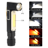 Lampe de travail Led COB Rechargeable par USB avec aimant pouvant pivoter de 360 degrés le support de lampe peut pivoter de 90 degrés
