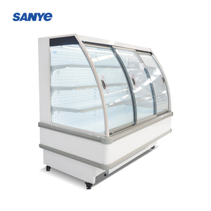 Réfrigérateur de supermarché multi-étagères <span class=keywords><strong>semi</strong></span>-hauteur à refroidissement par air, porte vitrée, dégivrage <span class=keywords><strong>automatique</strong></span> pour la présentation de boissons gazeuses et de fruits - Product Image 4