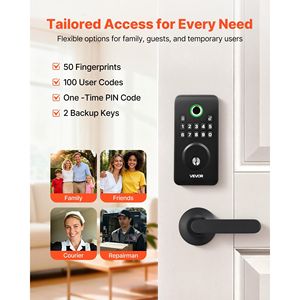 Manija de Cerradura de Puerta con Entrada sin Llave, Diseño Ergonómico, Cerradura Inteligente con Huella Dactilar Biométrica Electrónica - Product Image 2