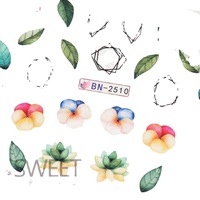 Autocollants en gel brillants pour ongles en gros, motifs lavande, fleurs de printemps, roses, tulipes, transfert à l'eau, auto-adhésifs, papier 2D, pour DIY artistique