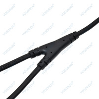 Kabel Ekstensi EU CEE7/16 90 Derajat, Colokan Jantan ke Betina, Output Ganda 2 Arah 2 in 1, Kabel Pemisah Daya 2 Cabang Eropa