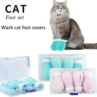 Protège-pattes pour chat en silicone souple anti-griffures, protège-pattes de bain réglables, lot de 4