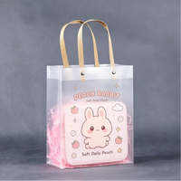 Sac en plastique PP givré réutilisable, imperméable, transparent, avec logo personnalisé, pour emballage cadeau, shopping et emballage de cadeaux