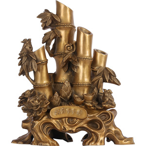 Adorno de bambú de latón, artesanía de cobre para decoración del hogar, simboliza el crecimiento continuo y el aumento de la riqueza - Product Image 4