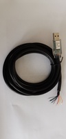 EXTREMO DE CABLE RS422 DE A 5,0 M, NEGRO, CONECTOR USB Transparente