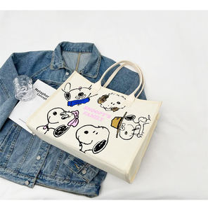 Gran oferta, bolsa <span class=keywords><strong>de</strong></span> compras <span class=keywords><strong>de</strong></span> algodón ecológica, bolsa <span class=keywords><strong>de</strong></span> lona plegable reutilizable personalizable para mujer con regalo con estampado <span class=keywords><strong>de</strong></span> logotipo - Product Image 4